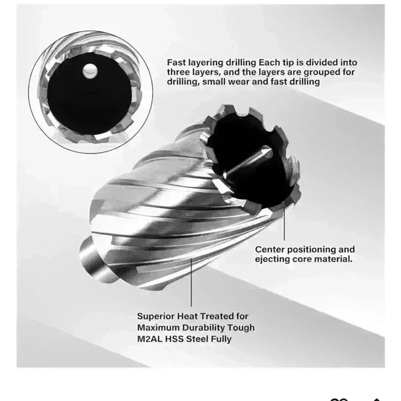 SALI Annular Cutter Diameter 1 Inch with Weldon Shank 3/4" - Picture 3 of 5